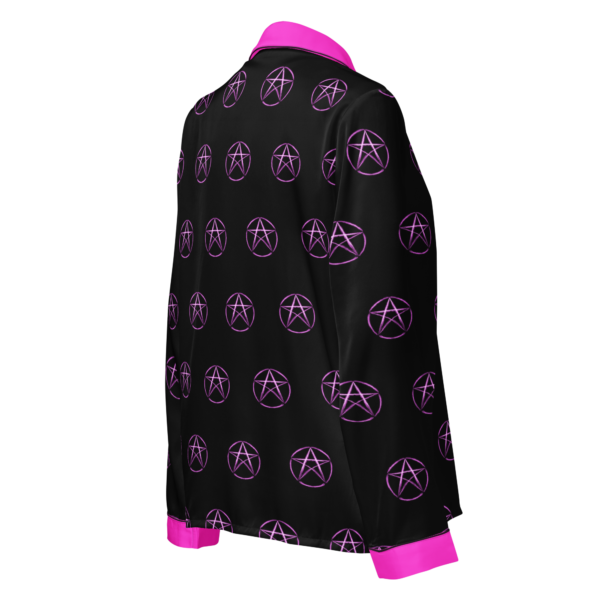 NEON PENTAGRAM - Womens Long Sleep Pajama Top - Image 3